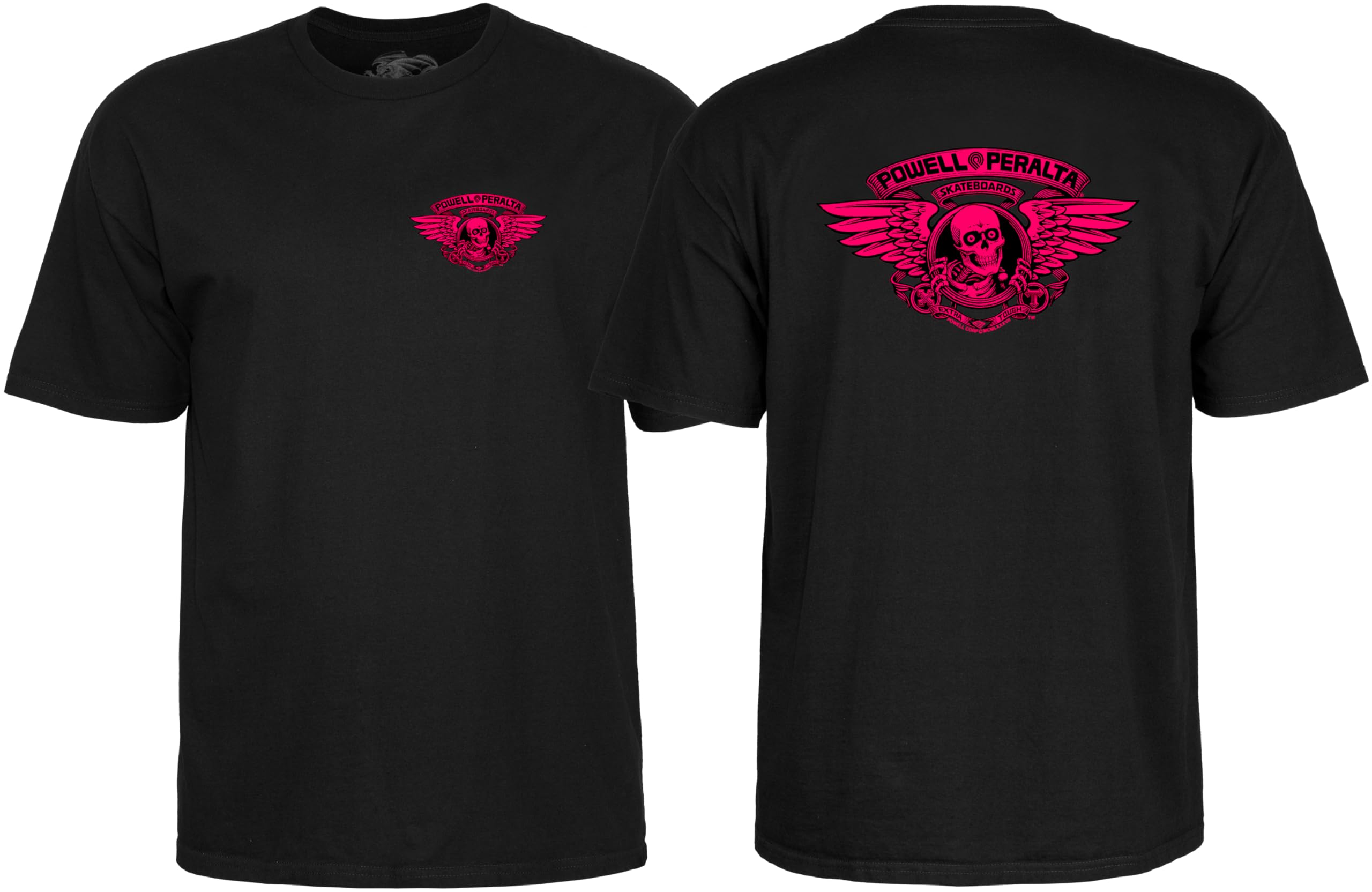 Powell Peralta Winged Ripper T-Shirt, Pink Blacklight, Large