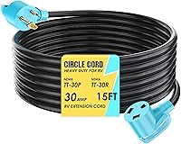Vista 12 de CircleCord Cable de alimentación para caravana de 30 amperios de 36 pies con bloqueo giratorio, resistente calibre 10, 3 cables, STW de cobre puro