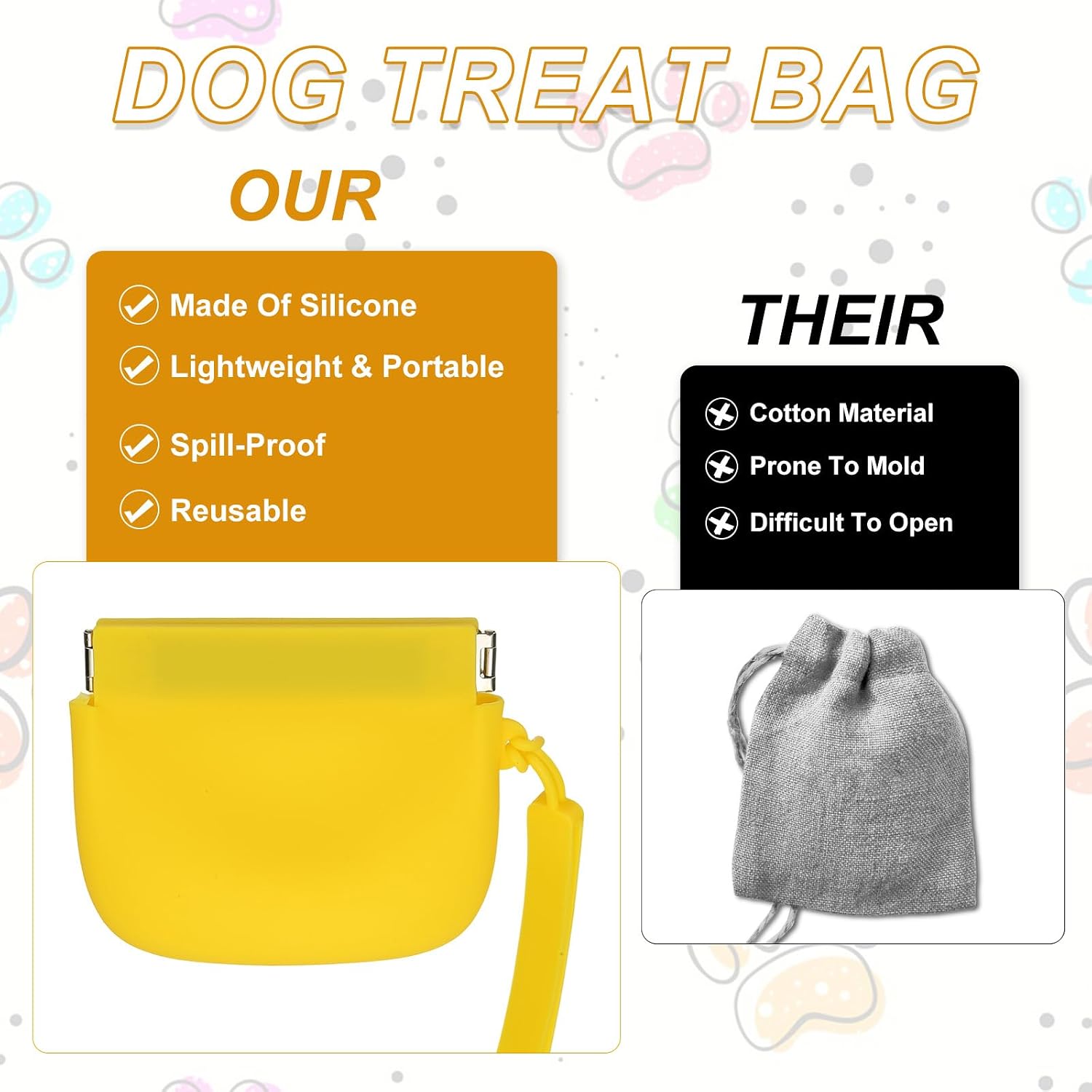 Silicone Dog Treat Pouch, Auto Closure, Pocket Size, Portable Walking Bag for Dog and Cat 4x3 Inch (Light Purple, 1Pcs), Intended for Pet Travel/Training/Walking image 4