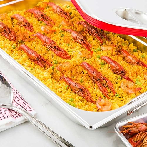 Miniatura 8 de Sartén de mesa de vapor de tamaño medio con asas plegables, fácil de insertar y quitar, 4 pulgadas de profundidad, antiatascos, acero inoxidable,