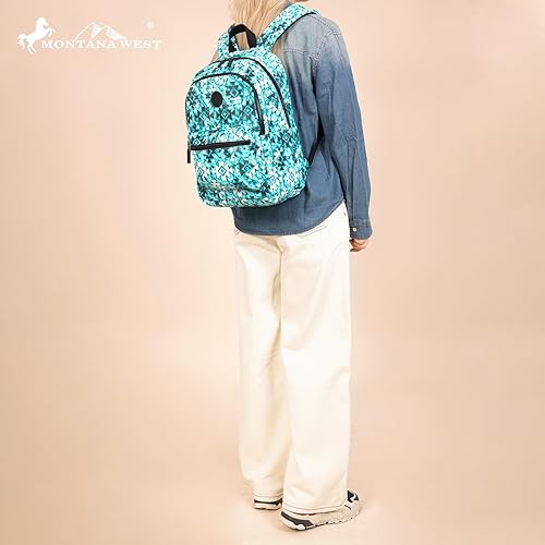 Miniatura 2 de Montana West Mochila de campus estilo bohemio étnico azteca bohemia, impermeable, casual, bolsa de viaje vintage, F-Turquesa, Mochilas de lona