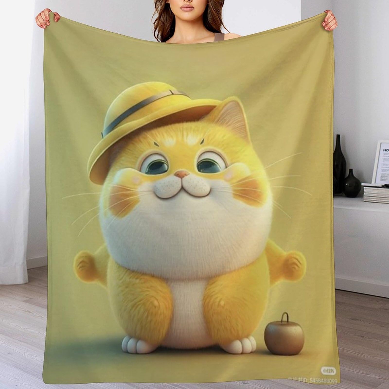 Couverture polaire flannel chat 150x200cm pour lit et canapé