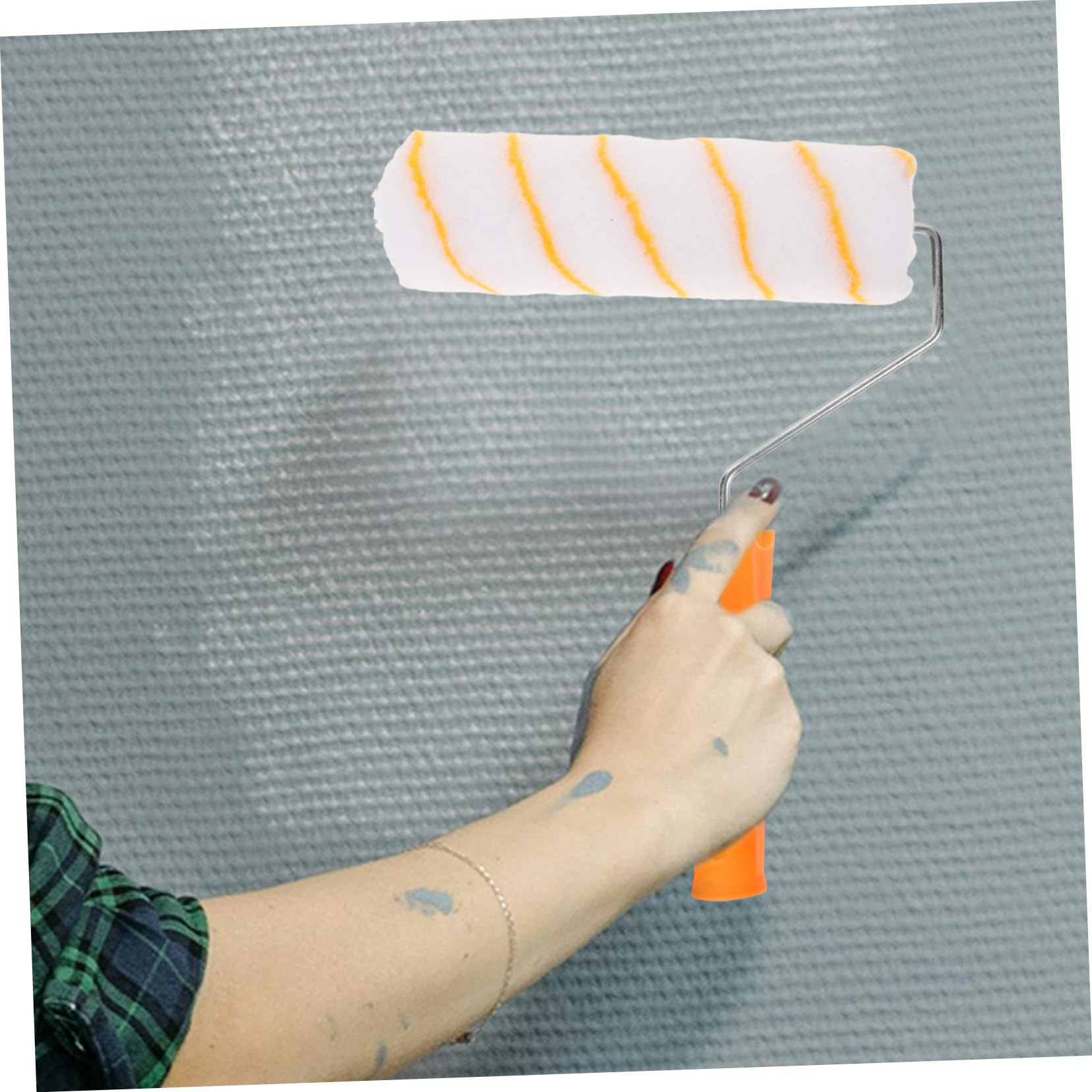 Rodillo de Reparación de Pared con Brocha 1 Juego de Cubiertas de Repuesto para Rodillo de Pintura Kit de Brochas para Pintura de Pared con Varilla Telescópica