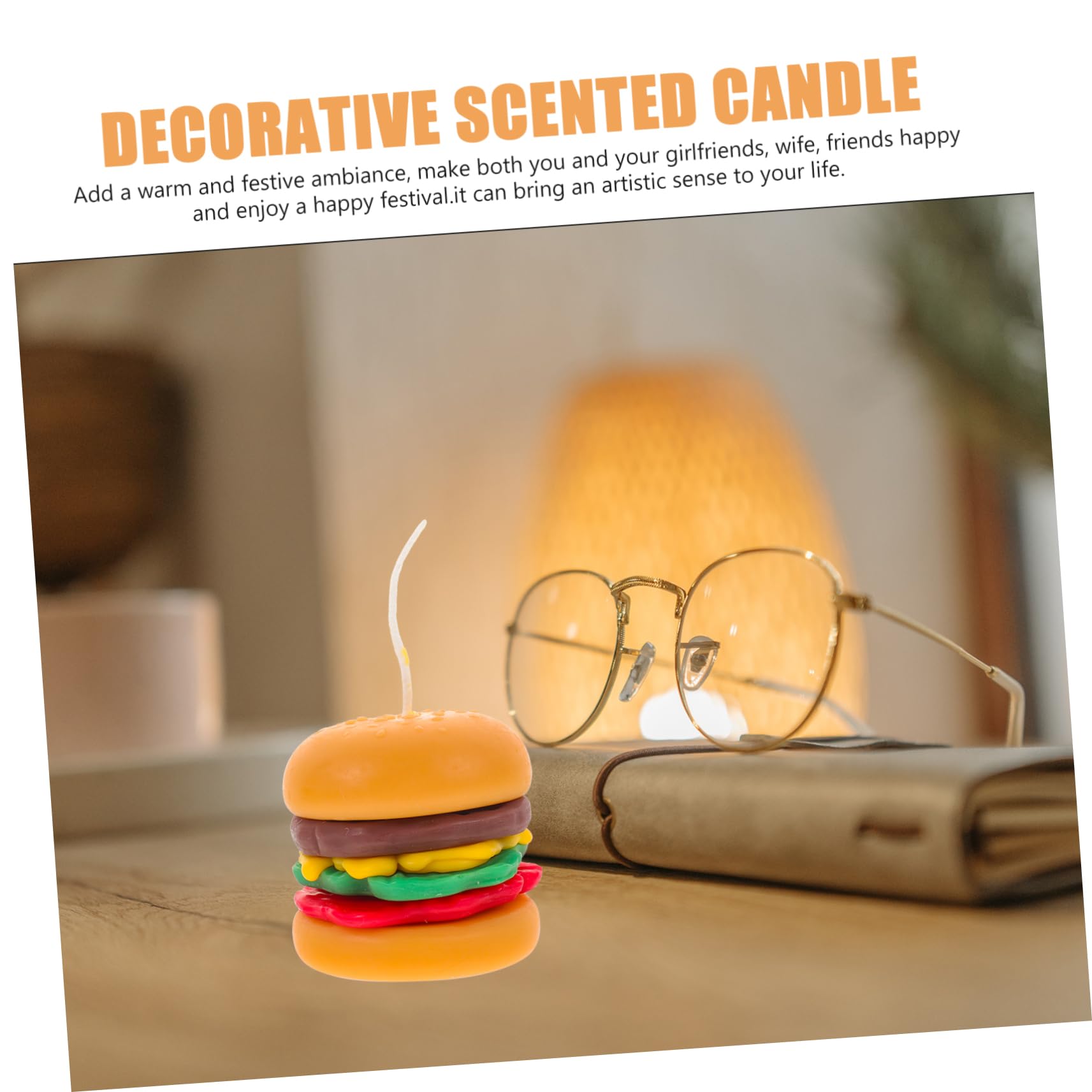 Alipis 2 Stück Mini-Burgerkerzen geformte Kerzen Bequeme Teelichter künstlicher Hamburger küchendekoration Living Room Decoration Duftkerze nach Paraffin Kerzen in Dessertform Mini-Kerze
