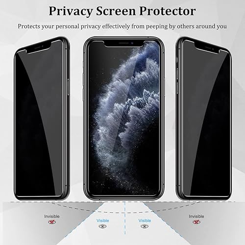 Miniatura 3 de Paquete de 2 protectores de pantalla de privacidad para iPhone 11 Pro Max, protector de pantalla de privacidad para iPhone Xs Max, protector de