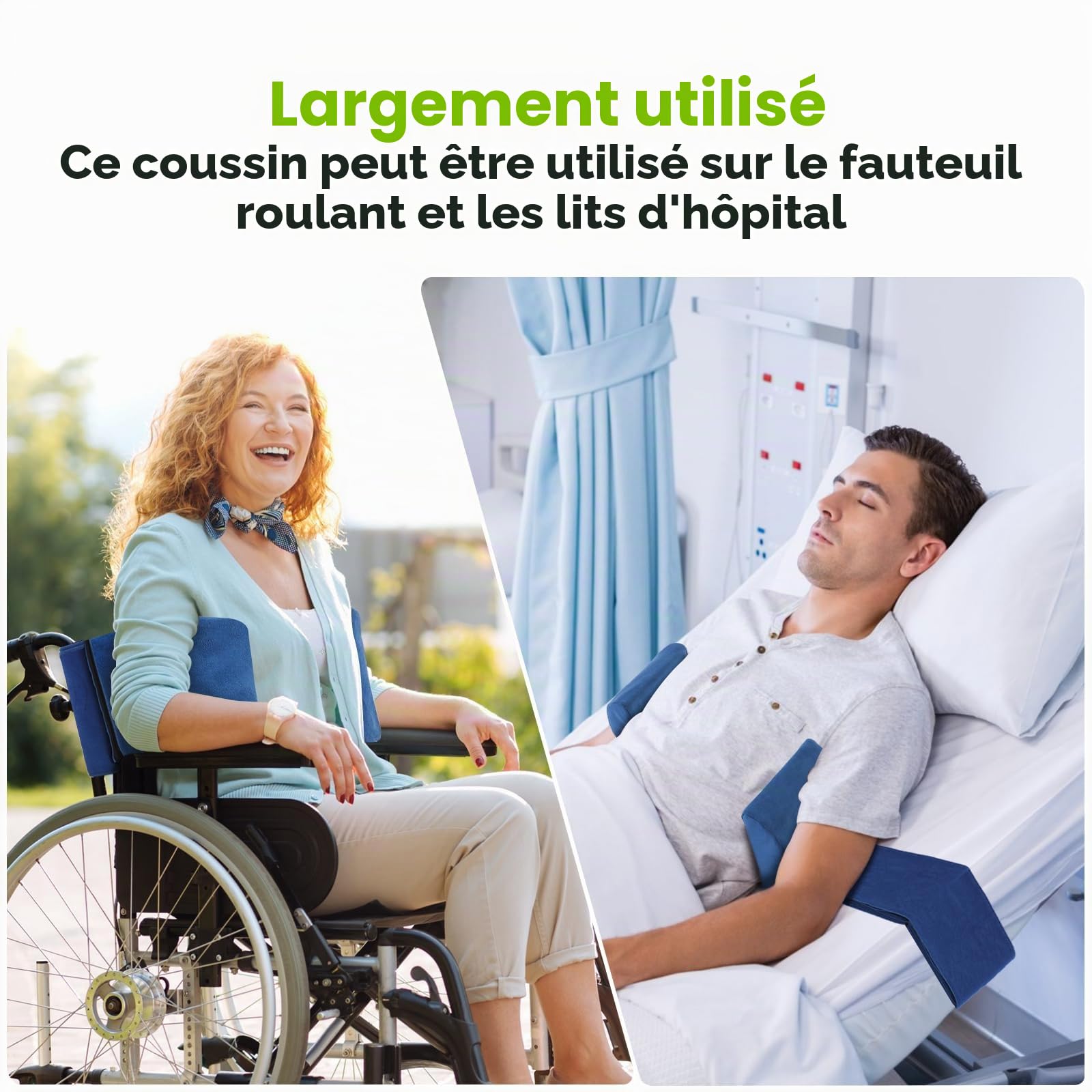 Support latéral pour fauteuil roulant, coussin debout réglable individuellement, convient aux personnes âgées et aux personnes handicapées, grande taille