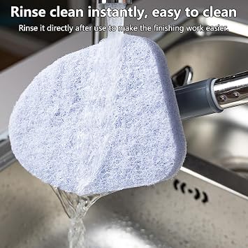 4pcs Multifunctional Cleaning Pad Refills, Cleaning Scouring Pads for Bathroom Tub Tile Windows Shower Scrubber Bathtub Sink Toilet, Efficient Non-Scratch Clean home Replacement Cloth Heads