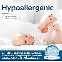 Vista 9 de Guardmax Jersey Knitted Sleeper Sofa Size Mattress Protector - Waterproof & Dust Mite Proof Mattress Cover with Stretchable Pockets - Soft