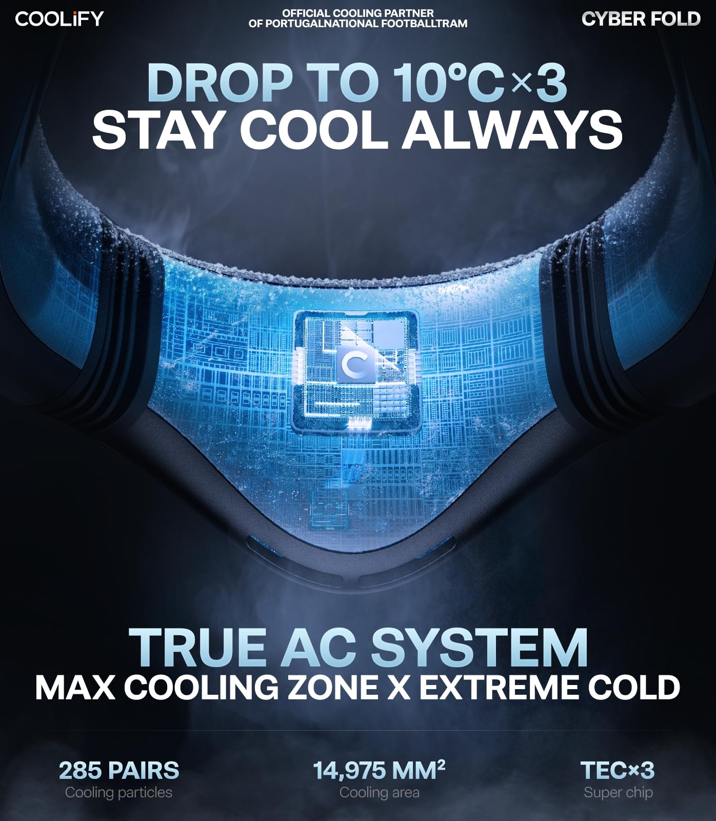 TORRAS Cyber Fold AI - Ventola di raffreddamento da collo, ventilatore portatile regolabile con direzione del vento che soffia aria fredda ricaricabile, nero
