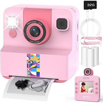 Kids Instant Cameras that Print Photos Ideal Kids Toys Gifts for Boys & GirlsPurple Pink