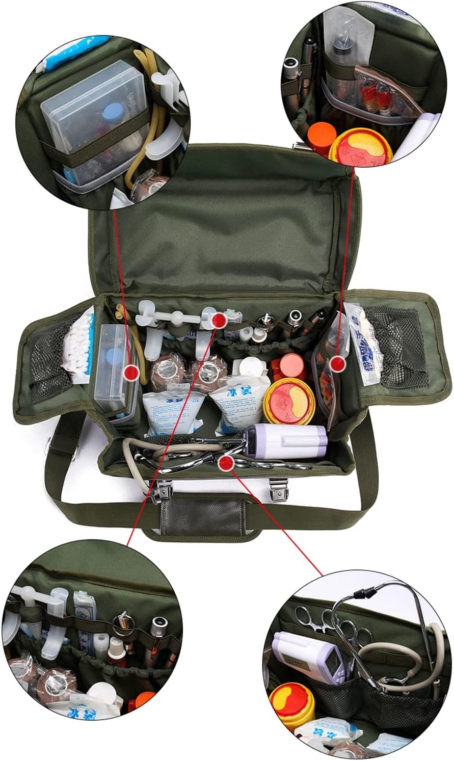 Medical Trauma Bag Empty, Portable Medicine Professional First Responder Emergency Storage for Supplies