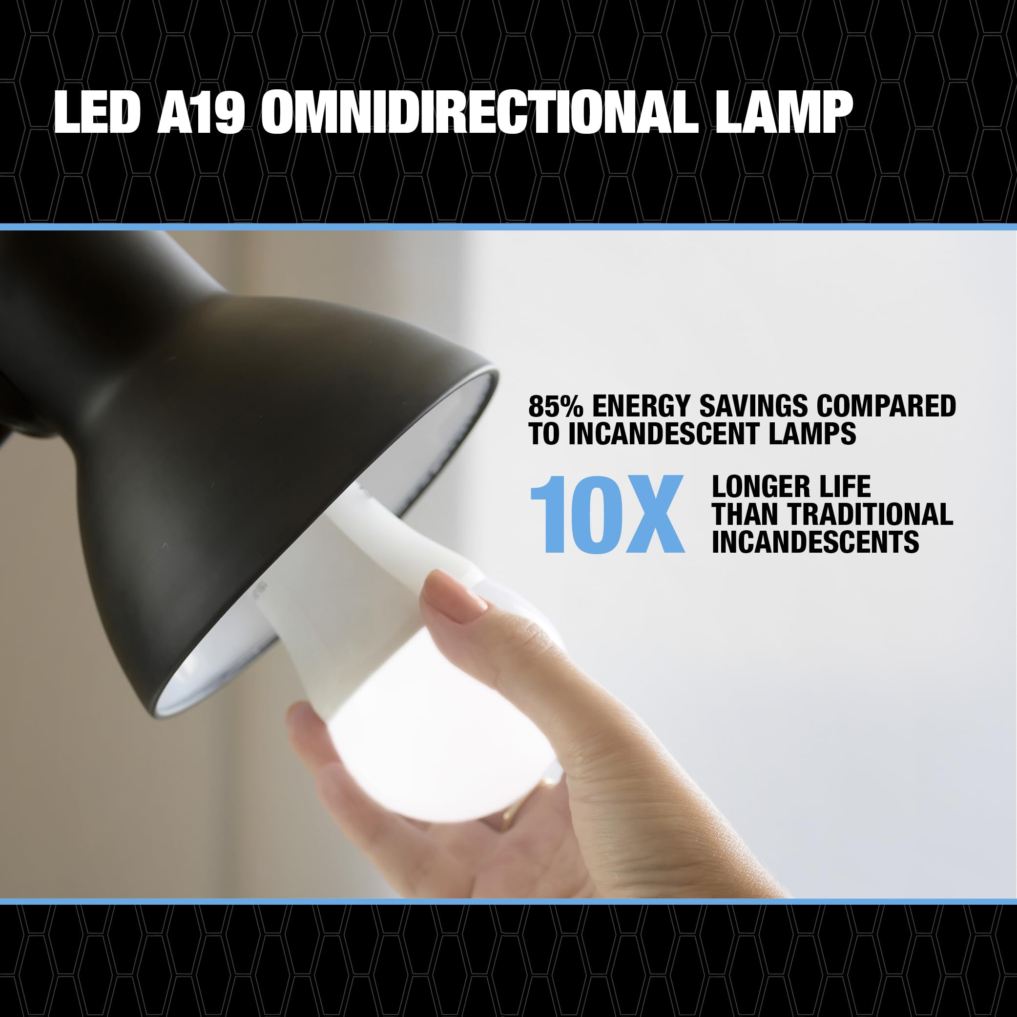 Topaz A19 LED Bulb 9W - CCT Selectable Dimmable 5000K