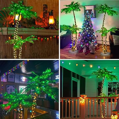 Miniatura 8 de Palmera iluminada, 192 luces LED artificiales para árboles de Navidad de 6 pies, luces para decoración de interiores y exteriores, decoraciones de