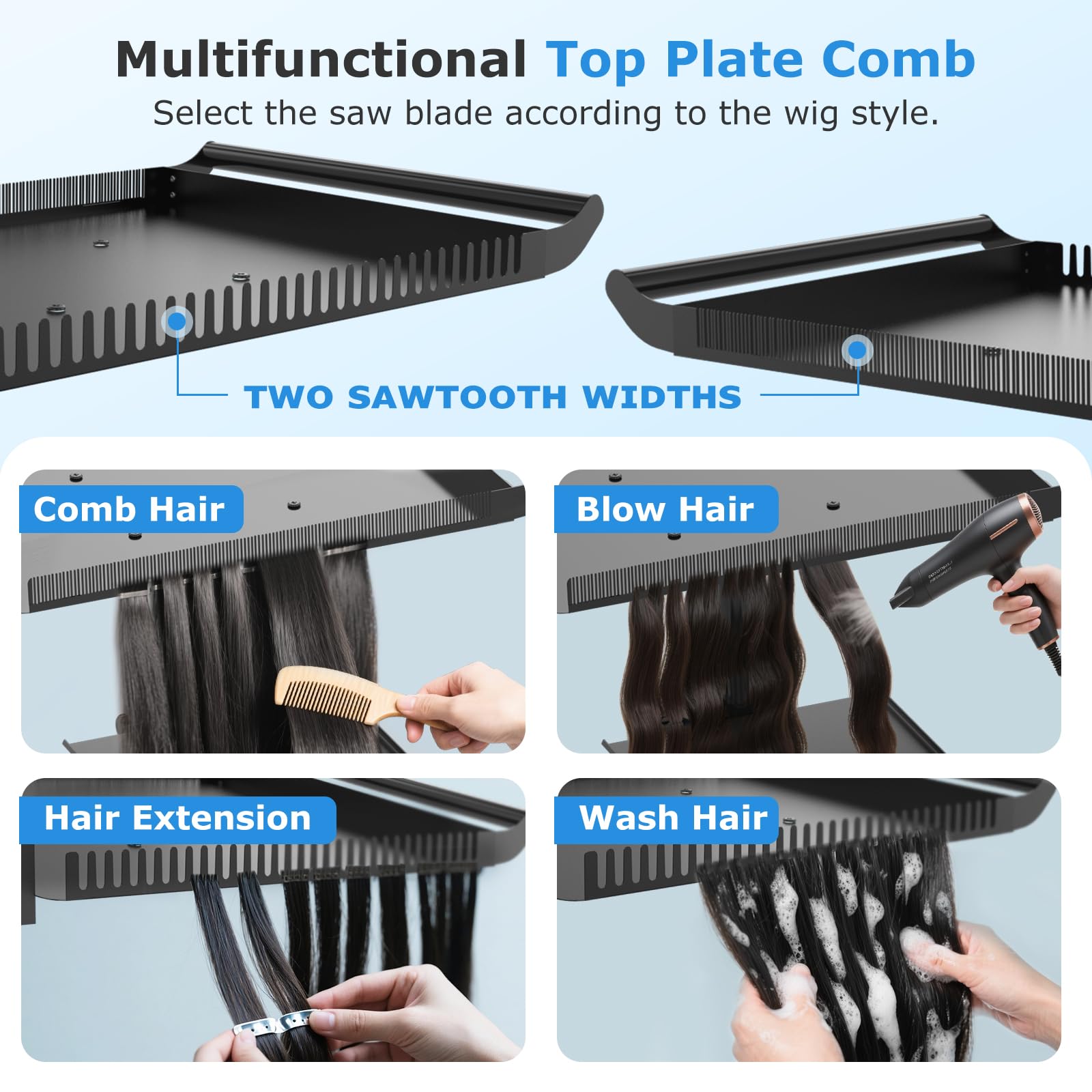 Bandeja de Peluquería con Ruedas, Bandeja de Salón Rodante con Soporte y Soporte Separador de Cabello, Carrito de Salón Bandeja Ajustable con Plataforma de Almacenamiento Cuencos de Tinte y