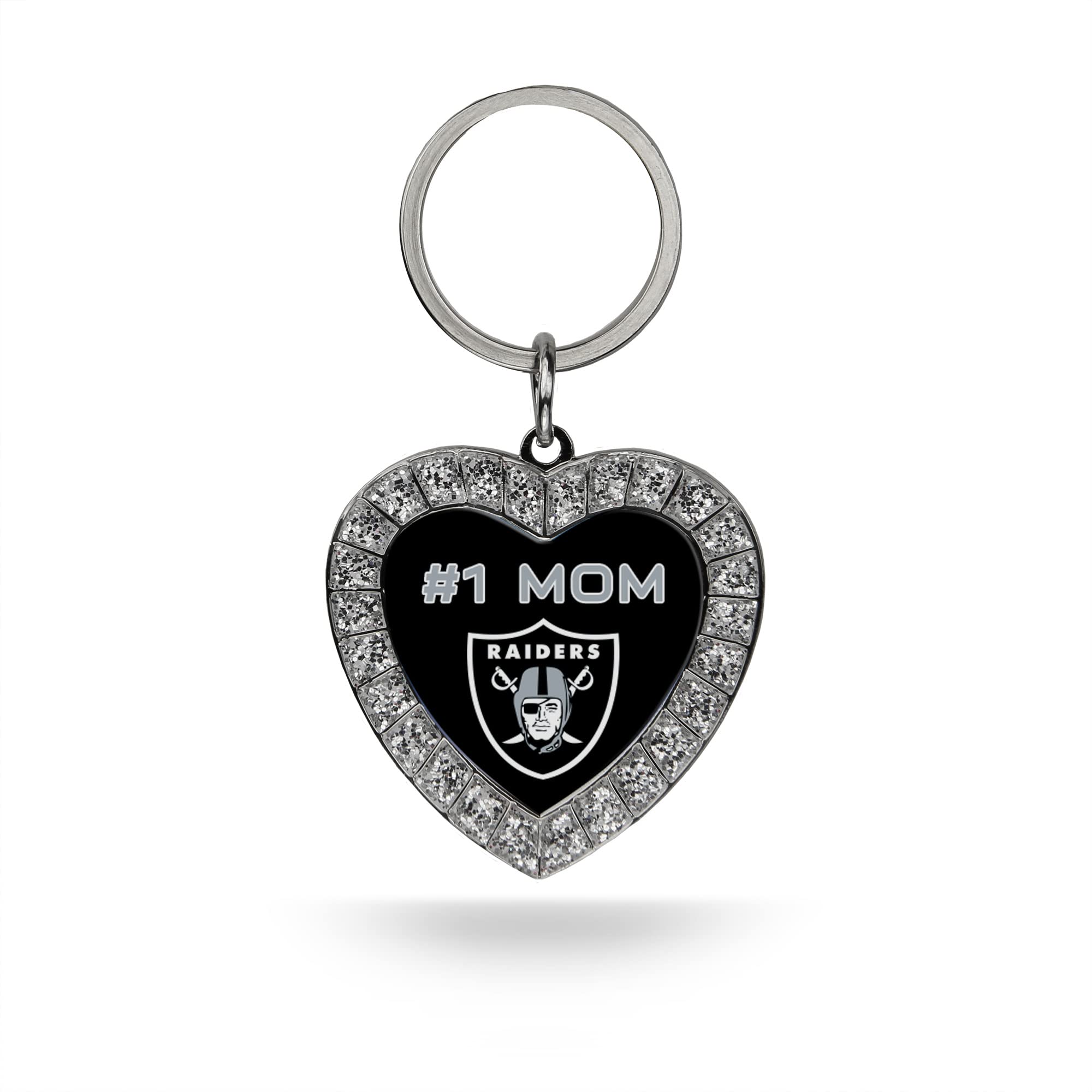 Rico Industries NFL Football Rhinestone Heart Keychain - Great Accessory
