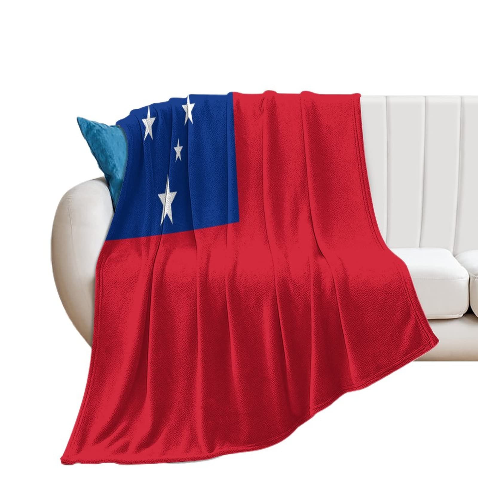 Couverture drapeau des Samoa : fini les soirées froides sur le canapé avec ce plaid