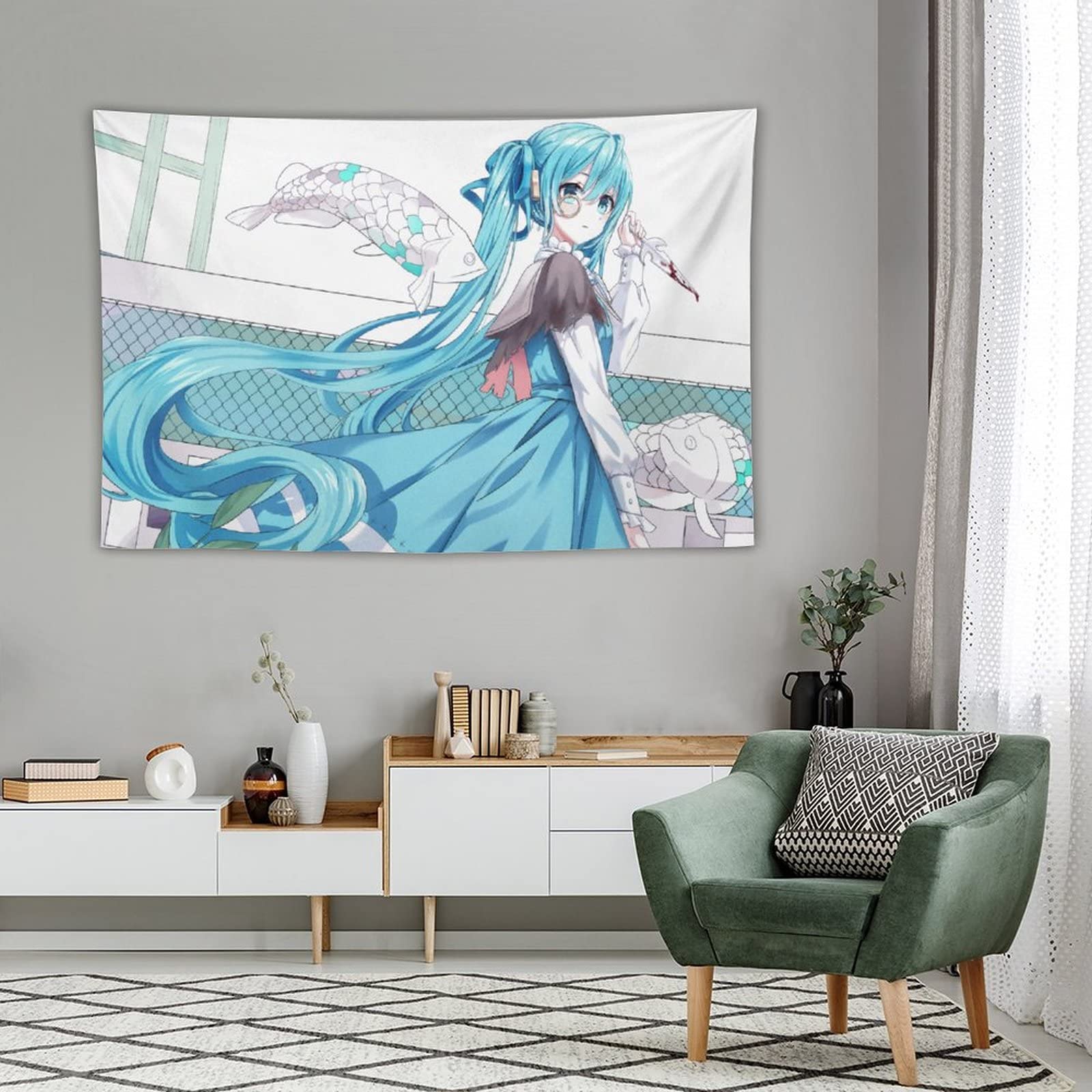 壁掛け　シルクタペストリーラグ　(ピカソ風デザイン) Amazon.co.jp: 初音ミク タペストリー アニメ 大判 タペストリー