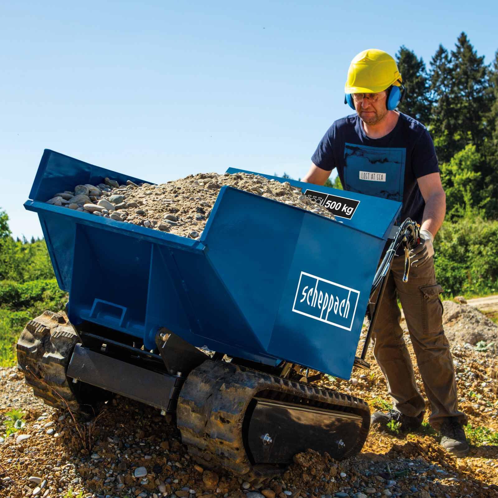 Scheppach Dumper - Benne motorisée Thermique sur chenilles DP5000 | 5,5 CV