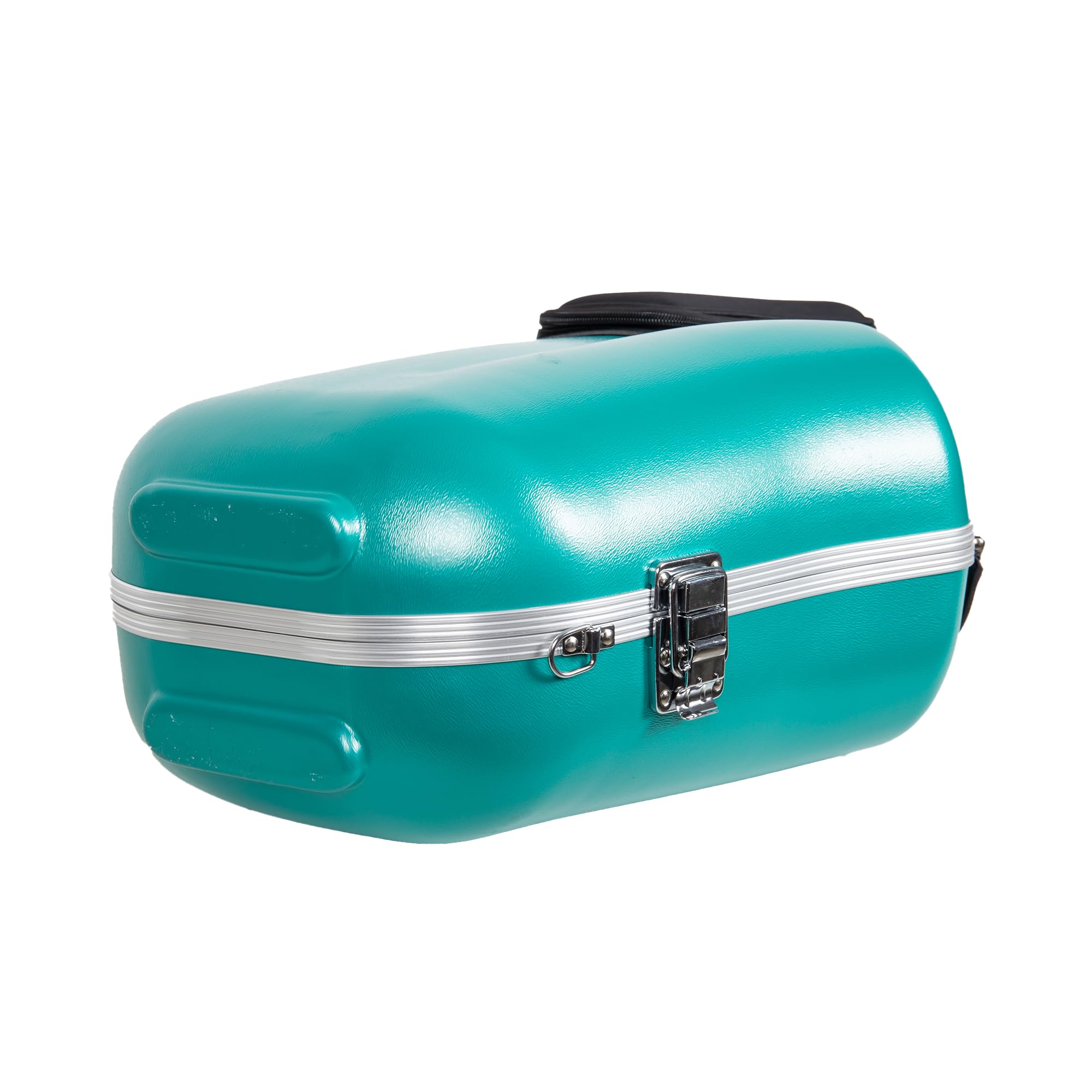 Crossrock Étui Contour ABS pour Saxophone Alto | Finition Bleu Menthe, Intérieur Velours Bourgogne, Serrure, Poche Accessoire, Poignée Ergonomique