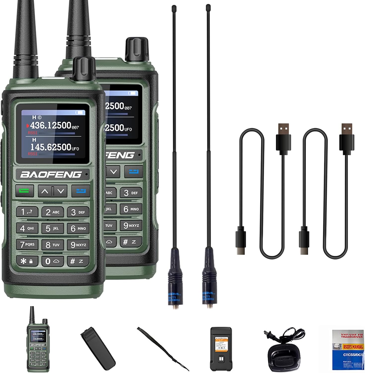 Image showing BAOFENG UV-17R radio being charged via USB-C