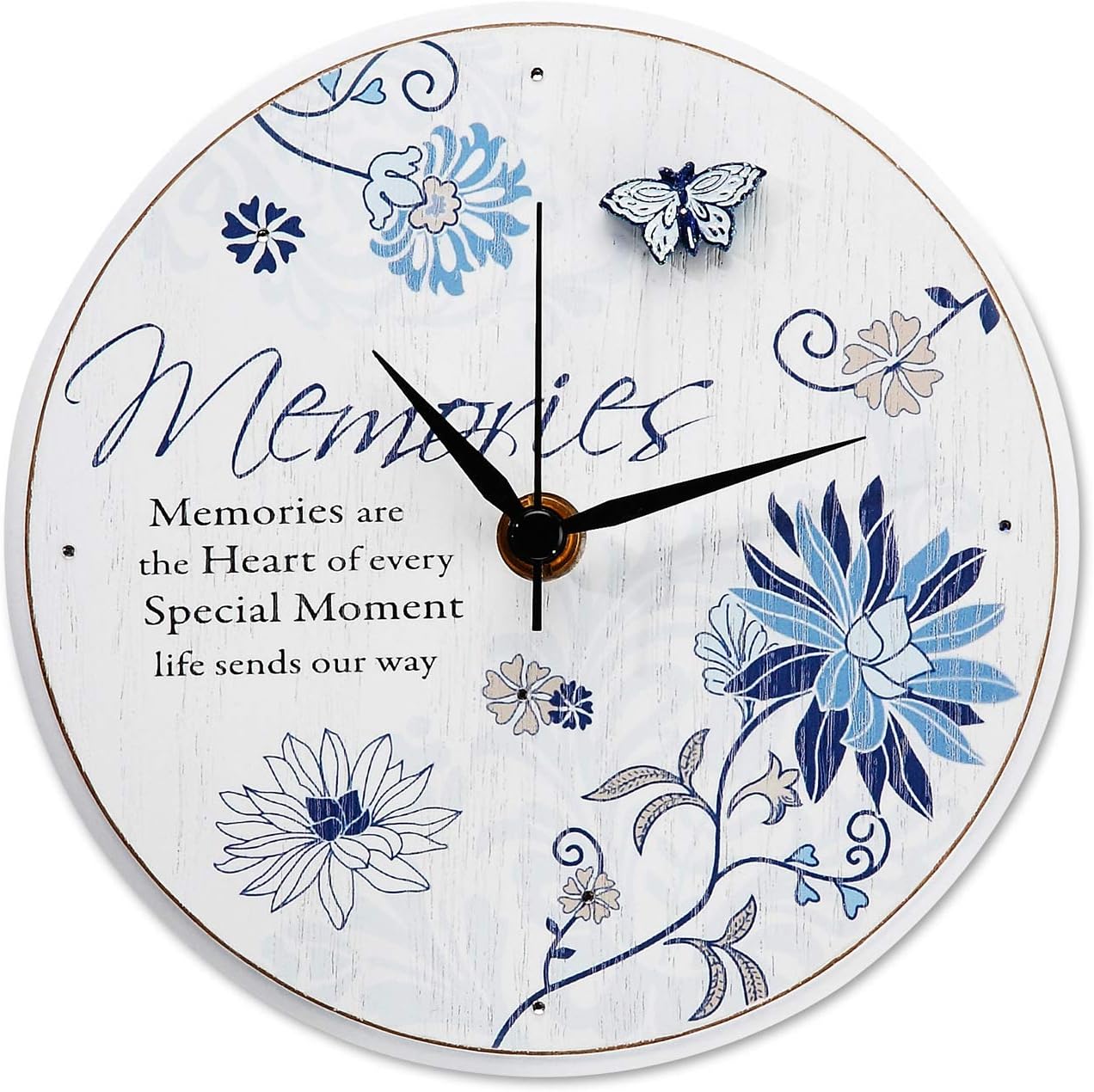 Pavilion Gift Company Mark My Words Memories Sentiment Self Standing Wall Mount Clock, 6-Inch, Round