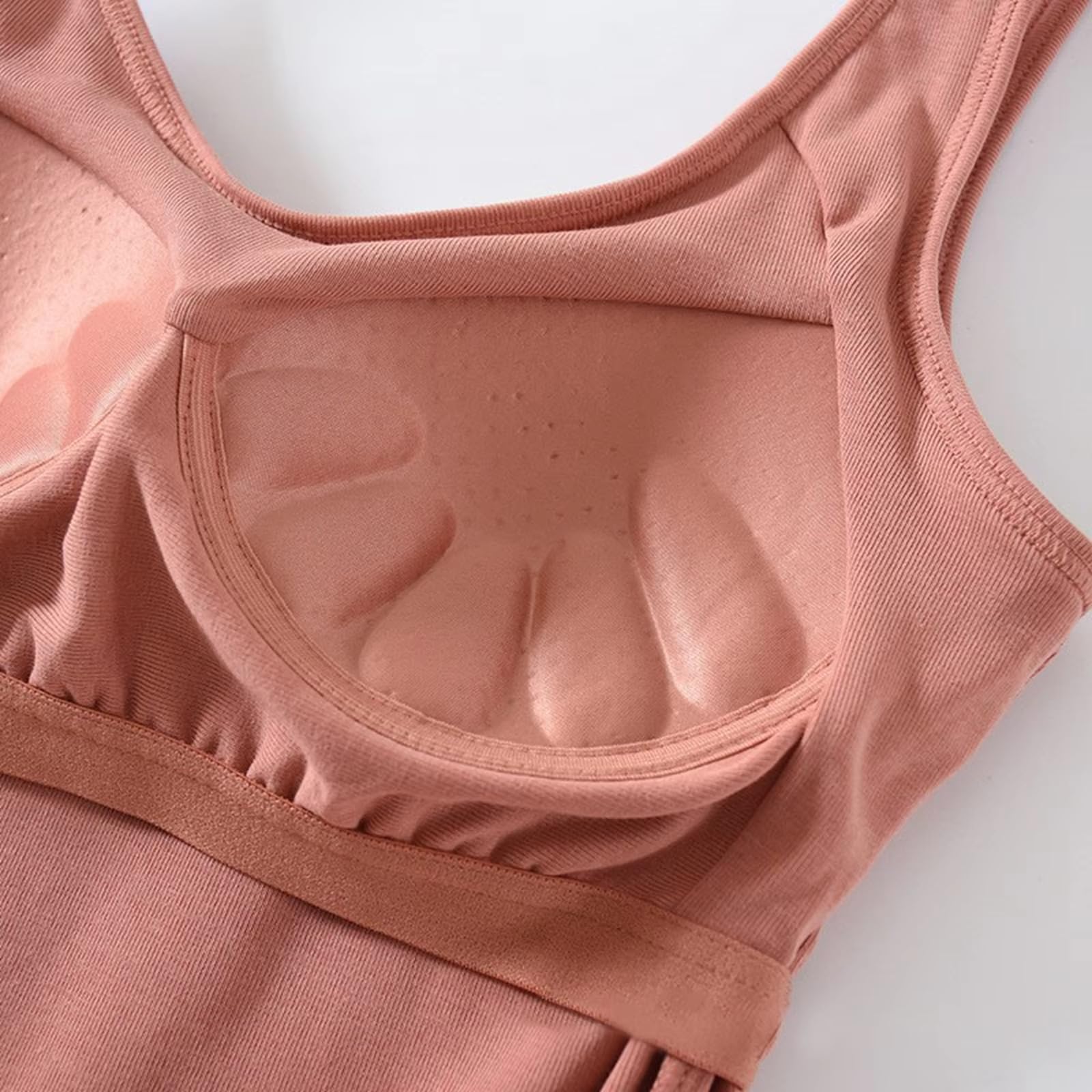 Canotta Da Donna Tinta Unita Con Reggiseno Incorporato, Estiva, Casual, Girocollo, Senza Maniche, In Cotone, Elasticizzata, Alla Moda