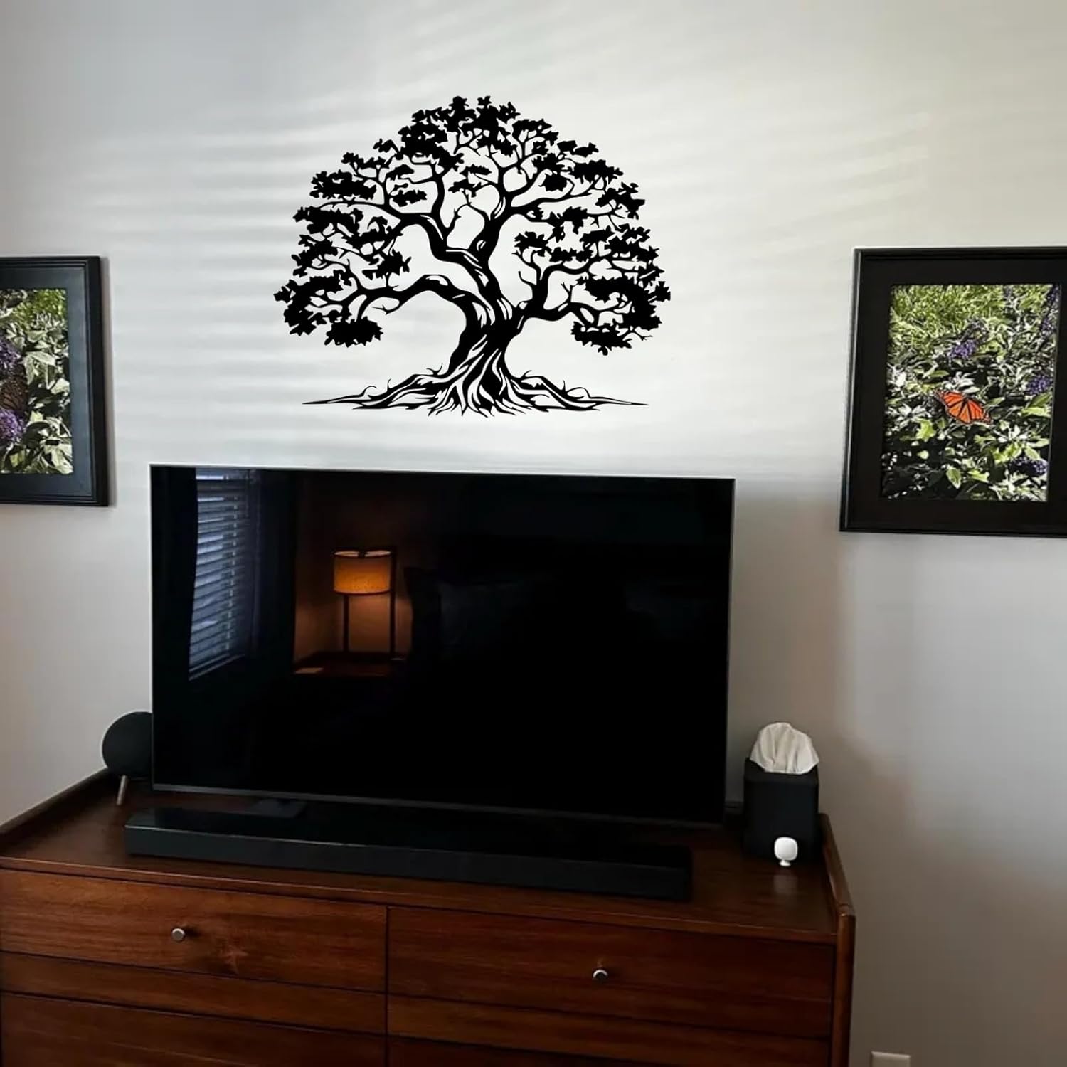 Bisamu Metal Tree Wall Art, Large Tree of Life Decor,Graceful,Black Metal Wall Art,Nature,Life Growth,Outdoor Decoration (39" x 32" | 100 x 81cm)