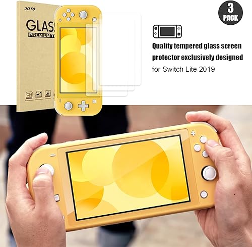 Miniatura 6 de JOTO 3 Pack Screen Protector for Nintendo Switch Lite, Tempered Glass Screen Film Guard Rounded Edge Real Glass Screen Protector for Switch Lite 2019
