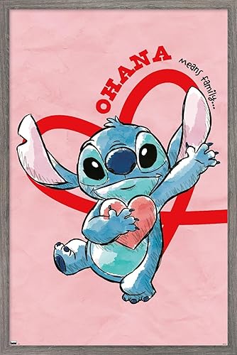 Trends International Disney Lilo and Stitch - Póster de pared de corazones