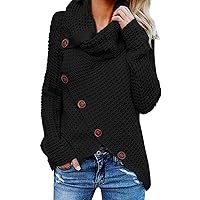 Tuopuda Maglione Donna Felpa Ragazza Asimmetrica Sweatshirt Collo Alto Pullover Elegante