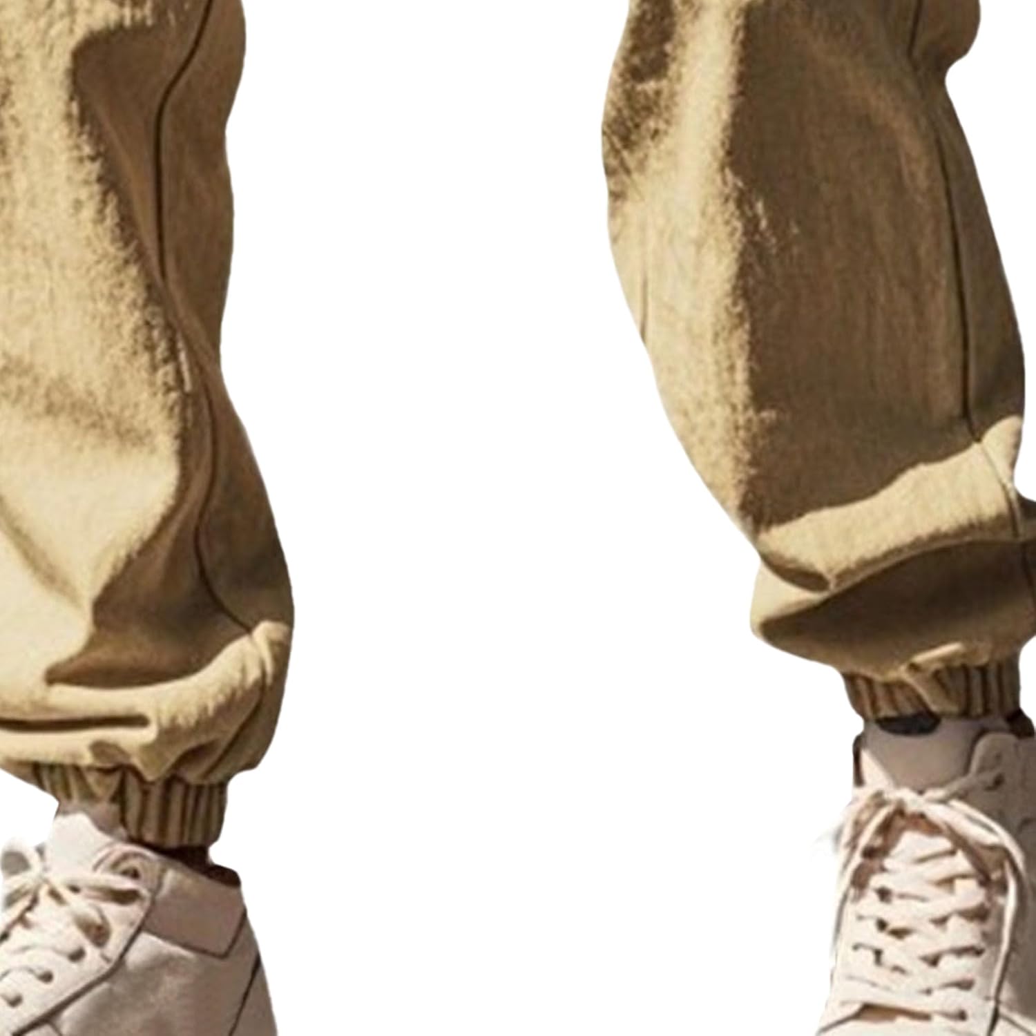 Men's Cotton Linen Baggy Cargo Pants Elastic Waist Casual Sweatpants Pants Drawstring Comfort Joggers Trousers