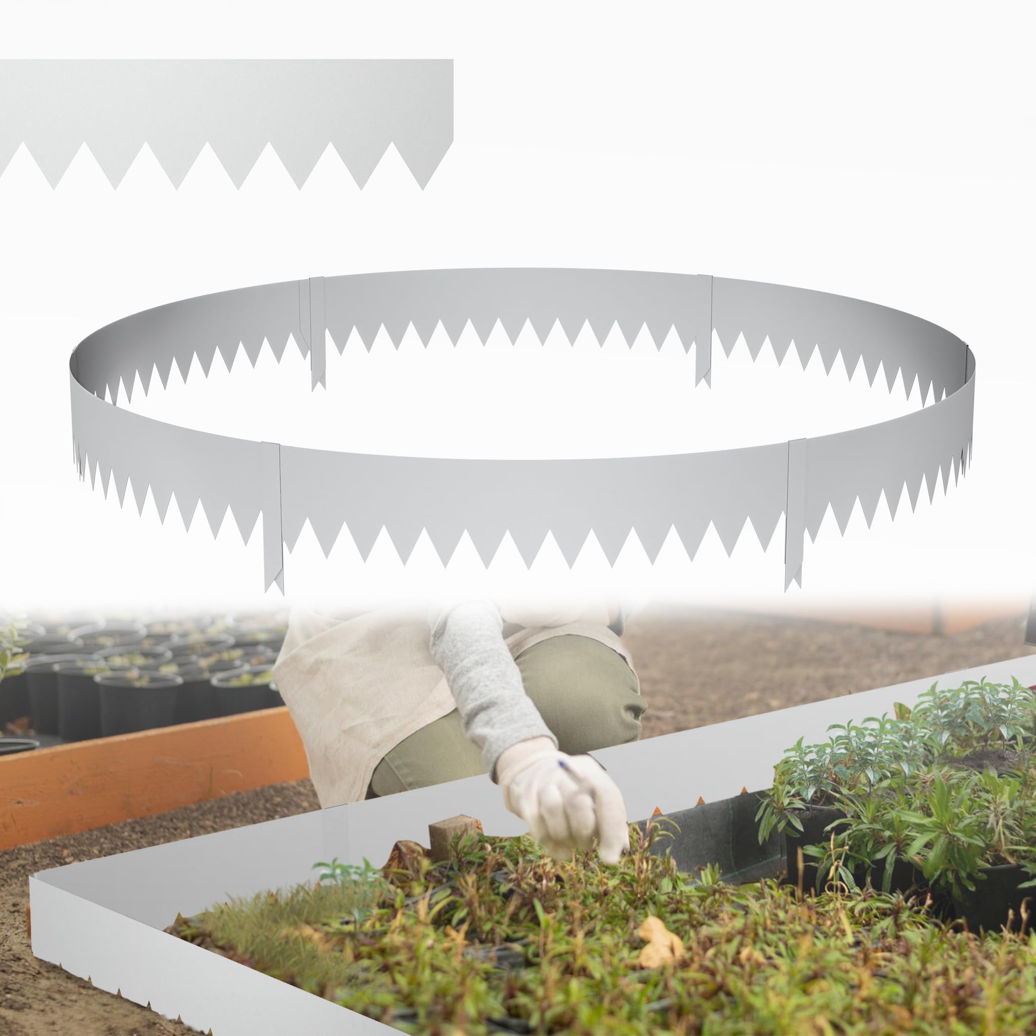 UISEBRT Rasenkante Metall,Rostbeständige Beeteinfassung Verzinkte Beetumrandung,Flexible Beetbegrenzung für Blumenbeete,Hofwege