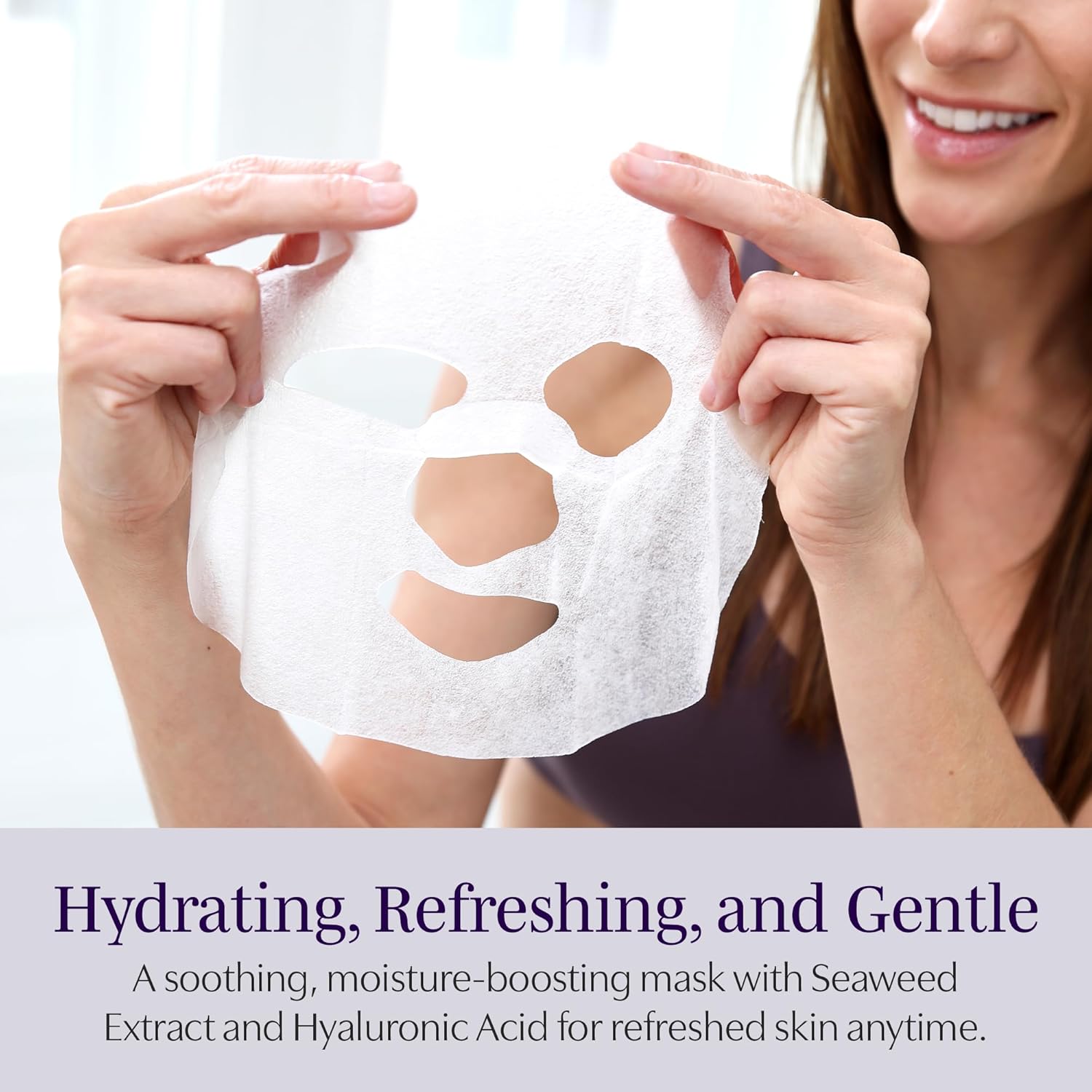 Saian Balancing Probiotic Masks - Hyaluronic Acid Sheet Face Mask for Skin Care, Hydration Spa Essence with Probiotics & Seaweed for Moisturizing Sensitive Skin, Cooling Ultra-Light Facemasks - 5-Pack