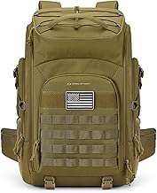 Maelstrom Tactical Backpack for Men, Water Resistant 40L Military Backpack, for Hiking, Camping, Gym with Molle System (Khaki)