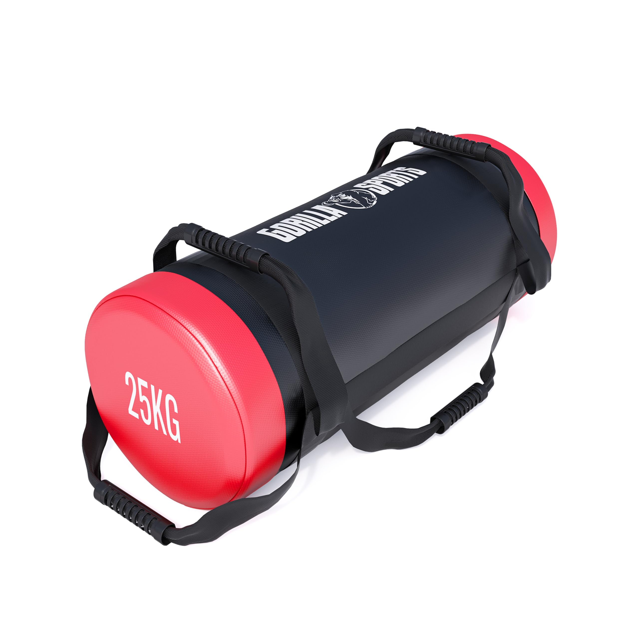 Gorilla Sports Power Bag 30 kg, Rempli, 6 Poignées Antidérapante, Similicuir, Sac de Sable Musculation