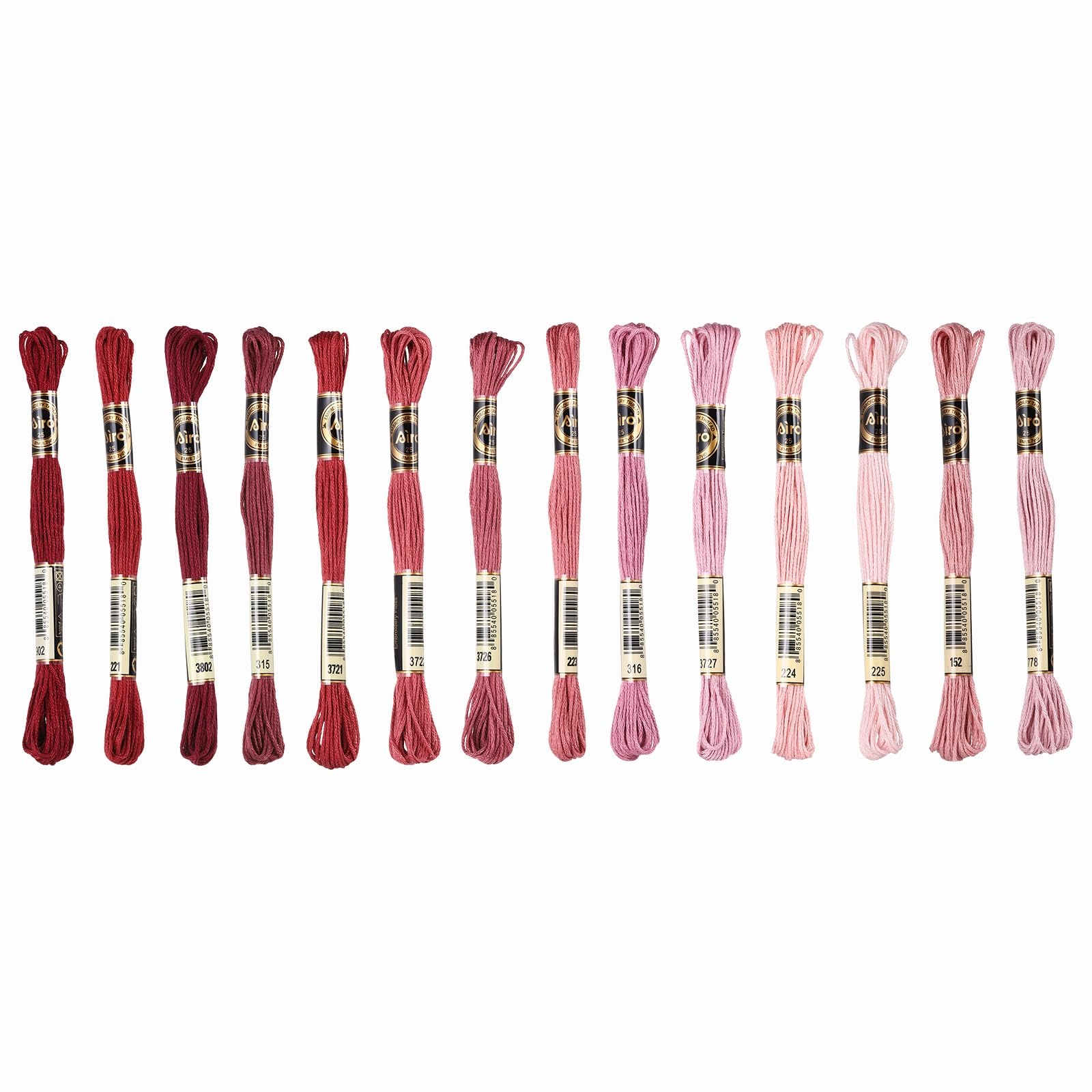 PATIKIL 14 Skeins Embroidery Floss Polyester Embroidery Threads Bracelets String for Cross-Stitch Hand Embroidery, Garnet Gradient