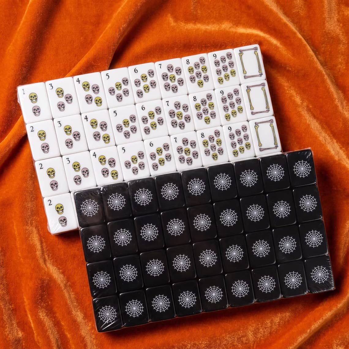 Halloween American Mahjong Set 160 Piastrelle | Spettrale gotico acrilico Mahjong regalo per feste, divertimento in famiglia e regalo