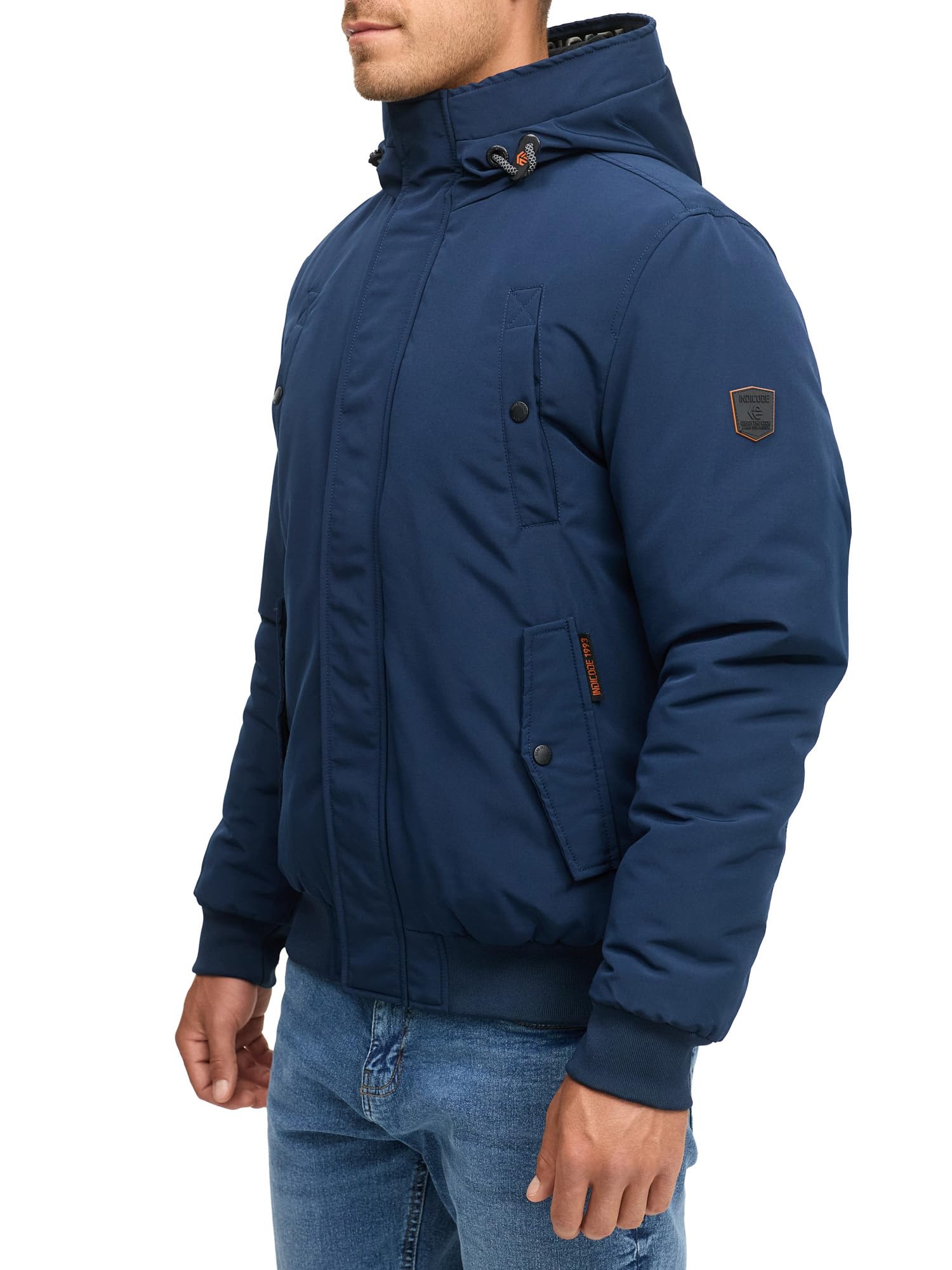 Indicode Herren INAlbanos Winterjacke mit Kapuze | Herrenjacke mit verdecktem Reißverschluss Männer