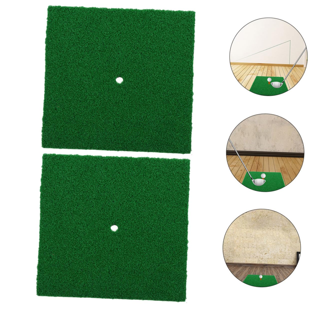 BELLIFFY 2pcs Golf Hitting Mat Grass Practice Turf for Backyard Training Portable Use for Beginners Professionals Essential Golfing Supplies