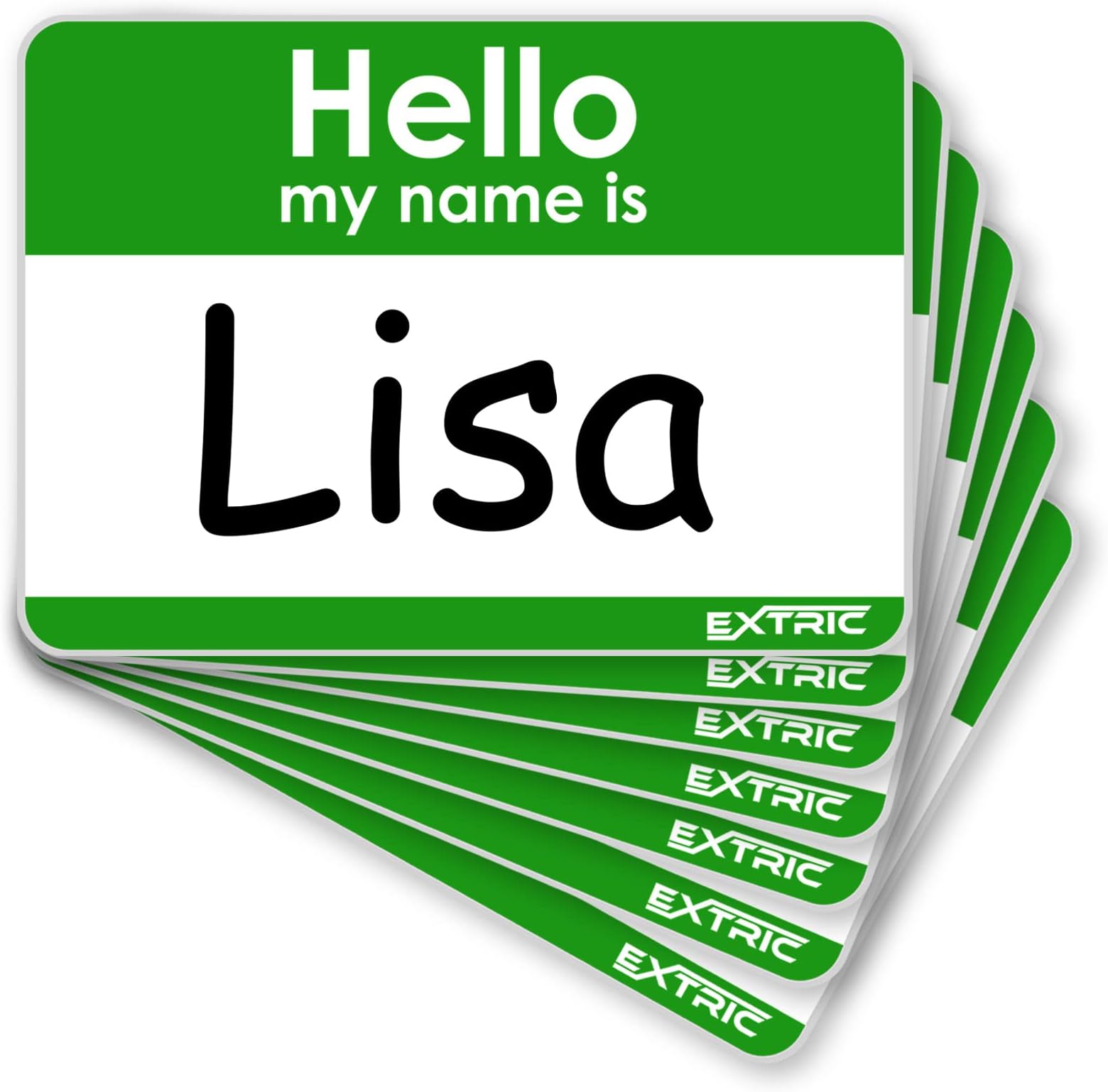 EXTRIC 100 Pcs Name Tags | Hello My Name is Stickers | Green Name Label Stickers, 5.7cm x 8.9cm Name Label