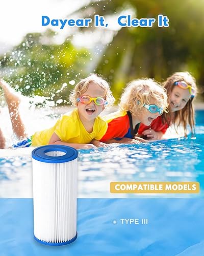 Miniatura 7 de Cartucho de filtro de piscina para tipo A o C, compatible con piscinas elevadas 29000E59900E, filtro reutilizable tipo AC para bomba de filtro de