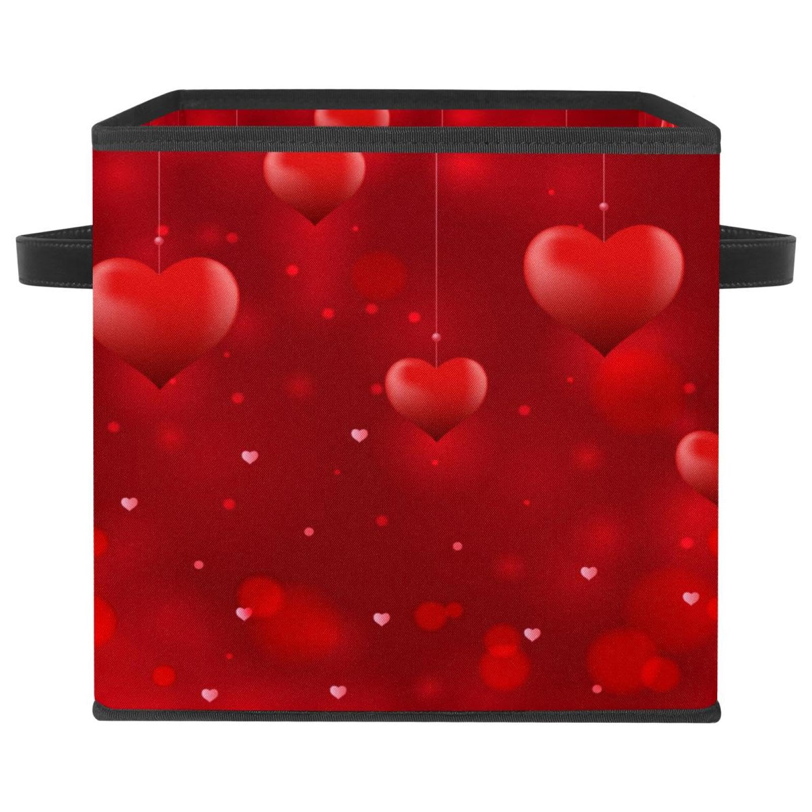 Boîte de rangement en tissu Coeur Rouge pour optimiser vos placards encombrés