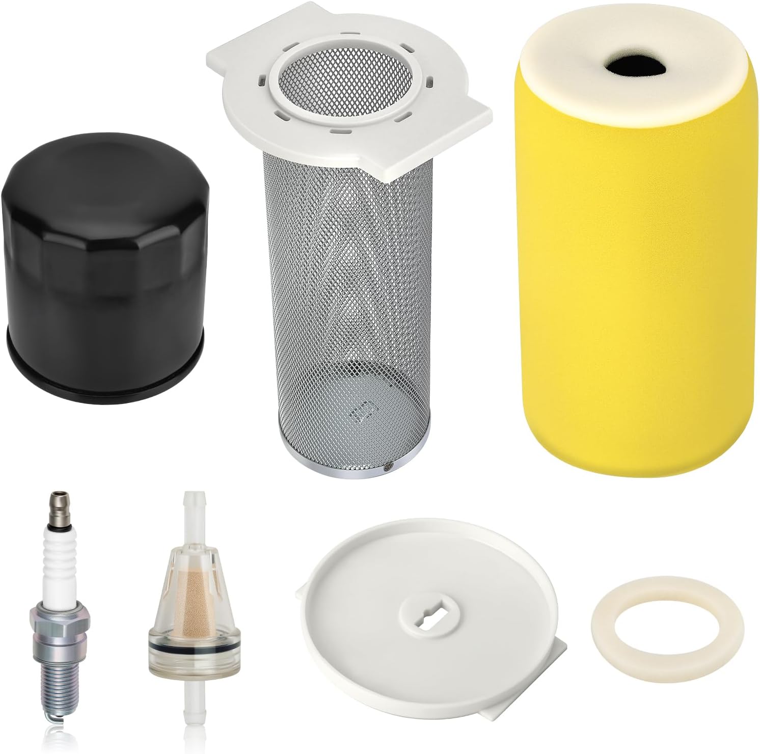 JAVIK Air Filter Cage Guide Cap Kit & Oil Filter With Spark Plug For Yamaha Kodiak 400 YFM400 2000-2002 O.E.M# 5GH-14458-01-00