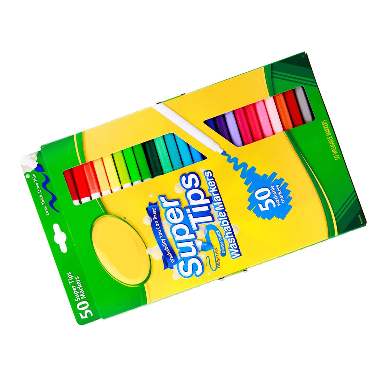 Set di Pennarelli da Disegno Colorati Lavabili e Sicuri con Asta Sottile per Forniture Artistiche di Lunga Durata per Bambini (50 colori)