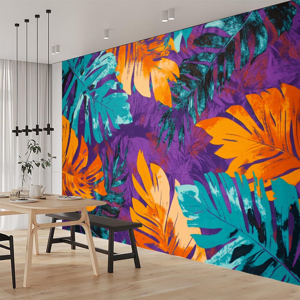 Mural de pared Hojas De Palma Papel pintado fotográfico grande Plantas Tropicales Vinilos murales impermeables para dormitorio infantil guardería decoración de fiesta 200x140cm