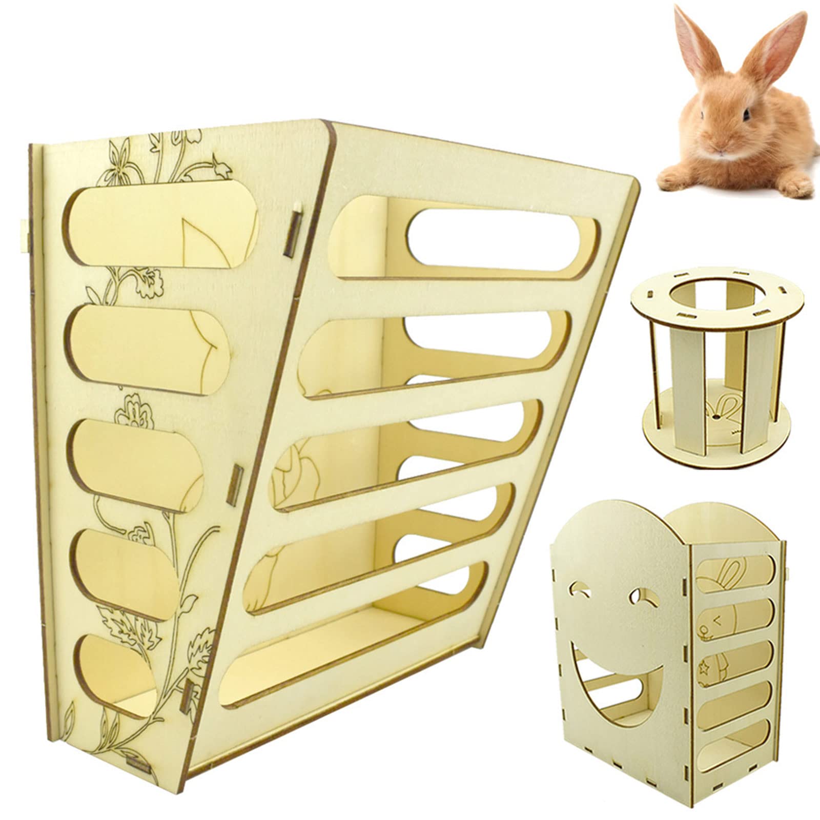 2er-Set Kaninchen-Futterspender Aus Metall – Mit Deckel & Netz, Für Käfig & Freigehege