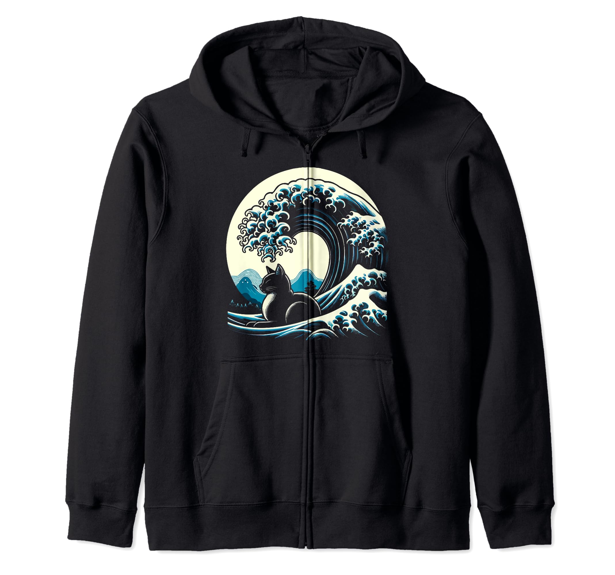 Amazon | サーフィン猫 大波沖神奈川 サーファーキティジャパン ジップ