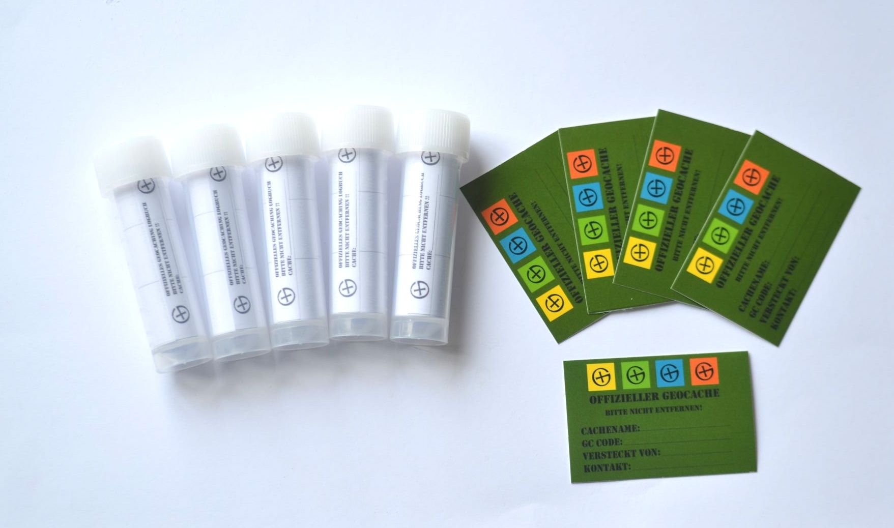 5 x Geomate Geocaching Schraubrörchen Sticker + Log Holder Waterproof Nano Micro Screw