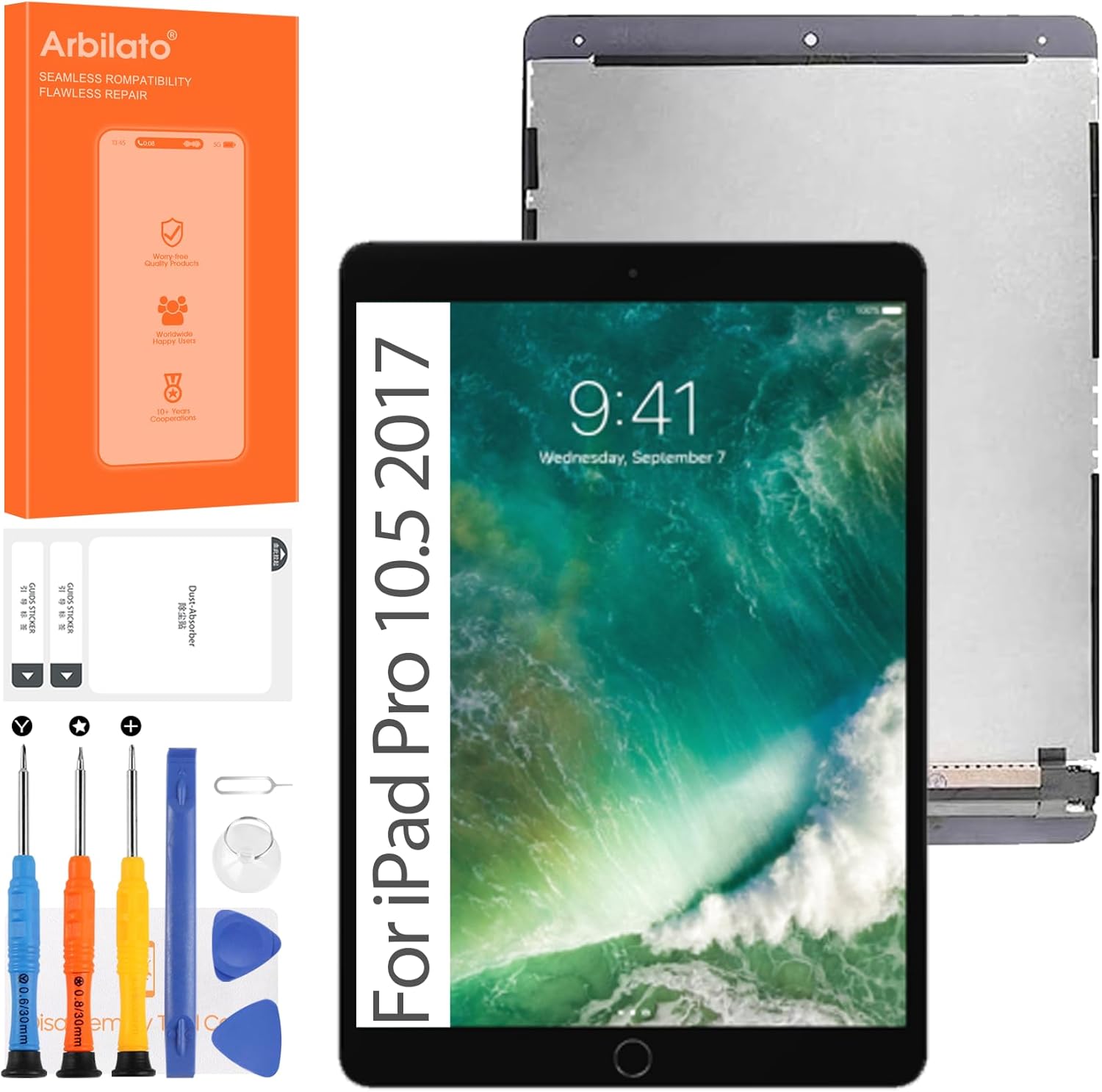 Screen for iPad Pro 10.5 2017 Tablet Screen Replacement for iPad Pro 10.5 LCD Screen A1701, A1709, A1852 Touch Display Digitizer Assembly Repair Parts (Black No Frame)