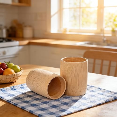 Miniatura 6 de 2 tazas de madera sin pintar, taza de té de bambú natural sin terminar, taza de café, taza de vino para acampar, taza de viaje, taza de regalo para